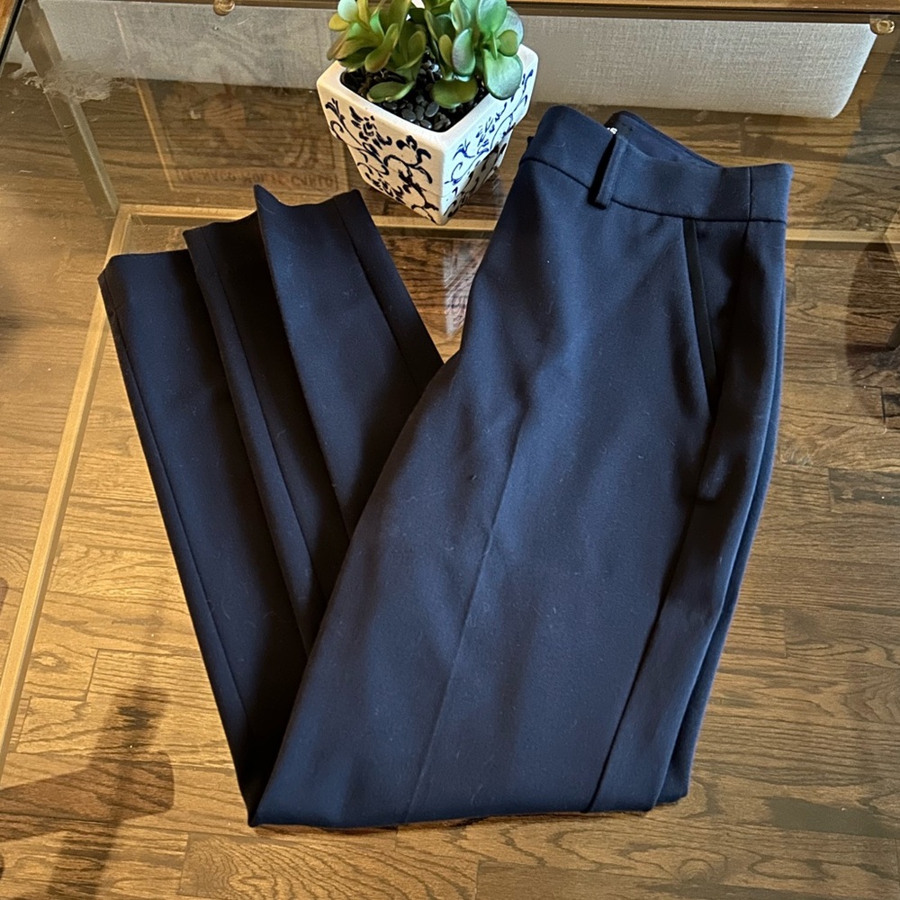EXPRESS Dark Blue Columnist Midrise Ankle Suit Pant